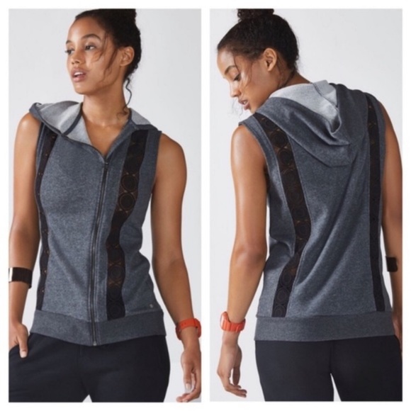 Fabletics Tops - Fabletics sleeveless hooded sweatshirt gray S
